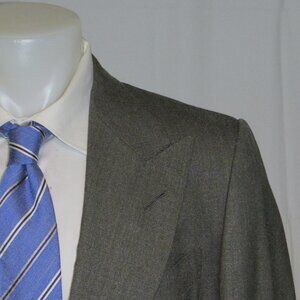 Tom Ford Gray Hopsack Current Silk Blend Peak Lapel Two Button Suit 44R